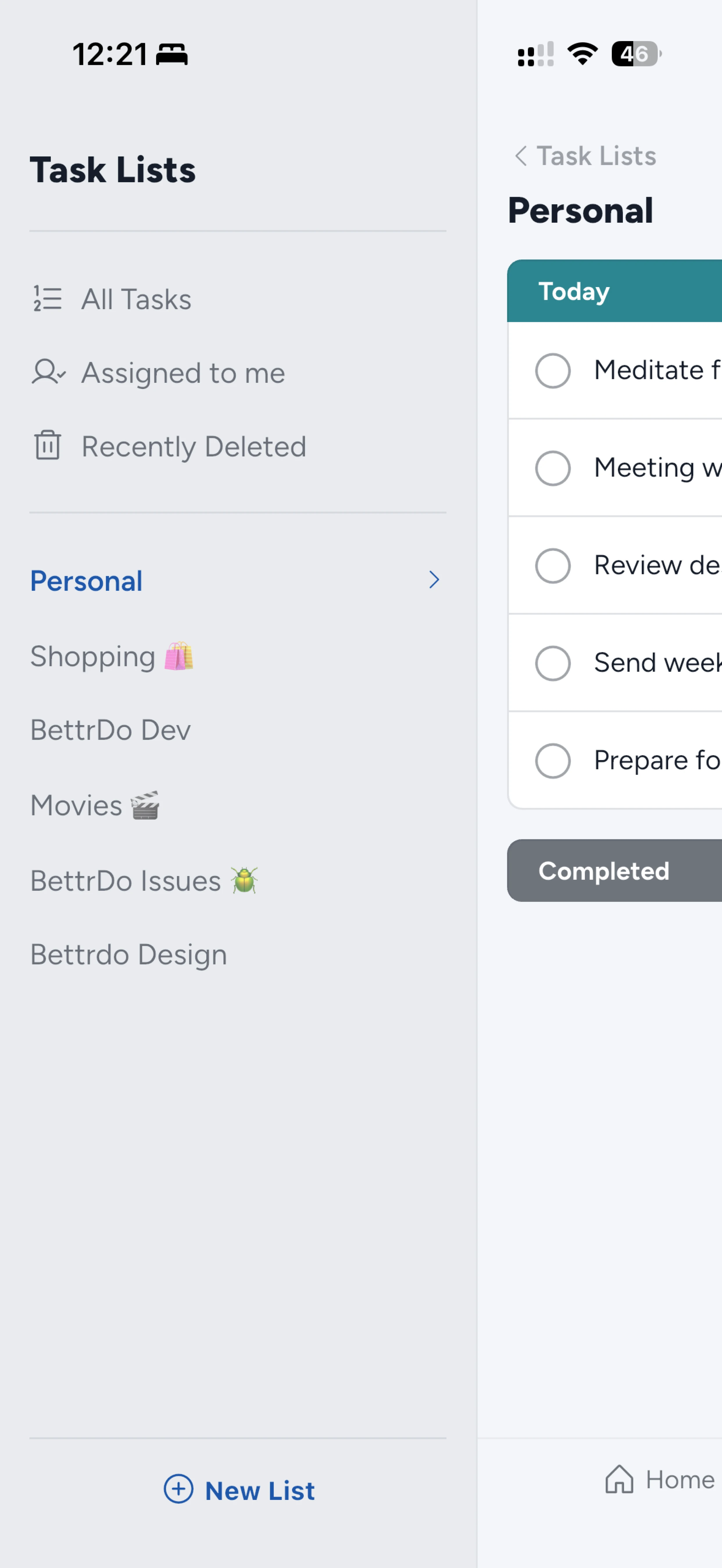 Screenshot of Lists that match how you think